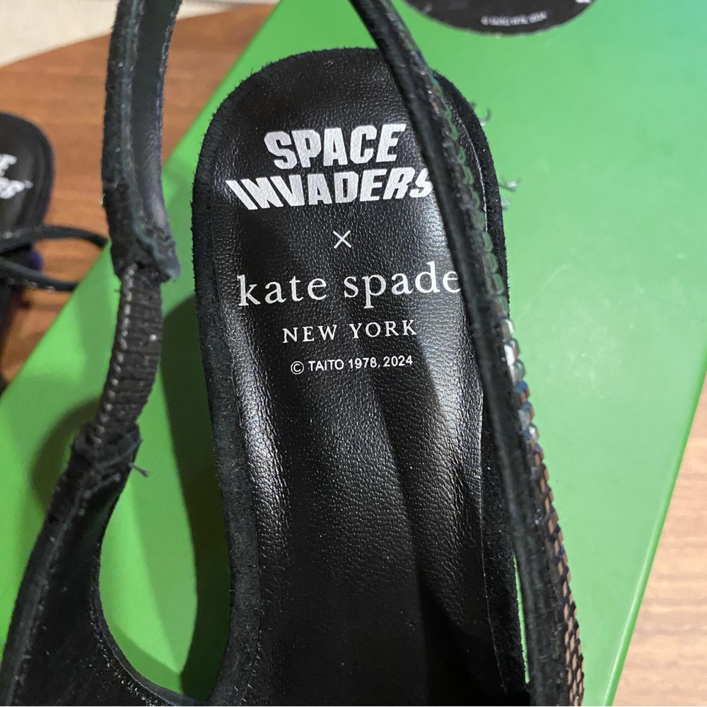 Kate Spade Multicolor Sequin Slingback Heels Size 5 - Picture 13 of 15
